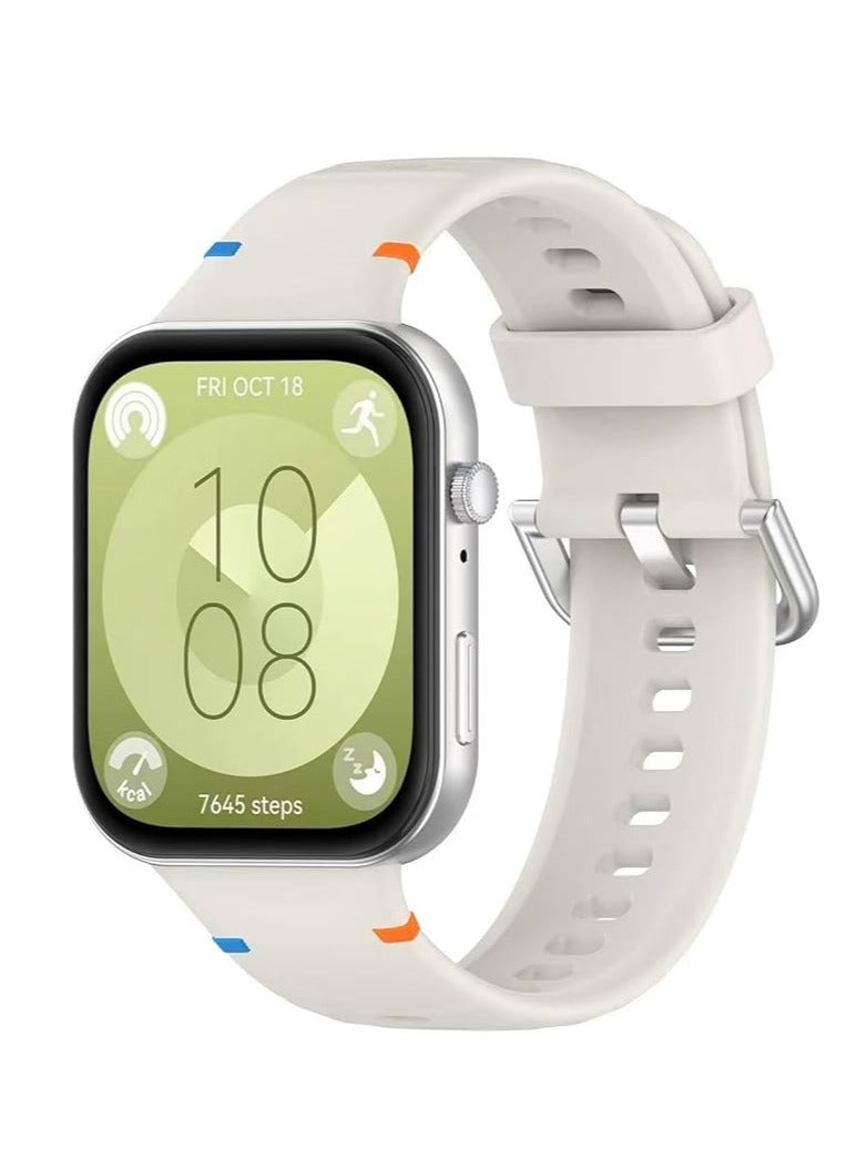 Silicone Bracelet for Watch Fit 3/Watch Fit 4 Pro/Fit 4 Strap, Soft Silicone Sport Replacement Strap for Women/Men, Adjustable Waterproof Sports Band - Image 1