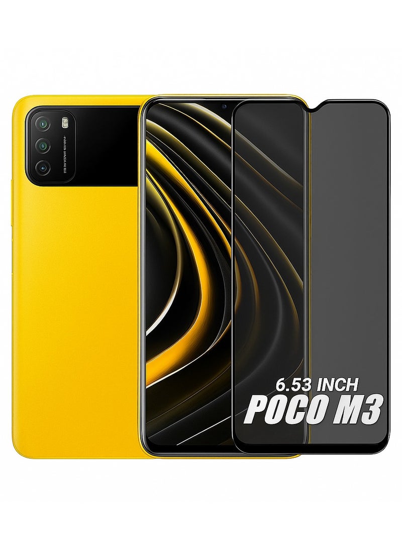 أوريجنال واقي شاشة الخصوصية لهاتف POCO M3 - زجاج مقسّى مضاد للكهرباء الساكنة مع خصوصية ESD، صلابة 9H، مضاد للتجسس، مقاوم للغبار، ملمس فائق النعومة - Image 1