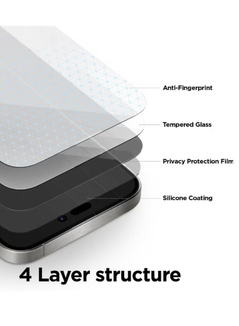 أوريجنال واقي شاشة الخصوصية لهاتف POCO M3 - زجاج مقسّى مضاد للكهرباء الساكنة مع خصوصية ESD، صلابة 9H، مضاد للتجسس، مقاوم للغبار، ملمس فائق النعومة - Image 3