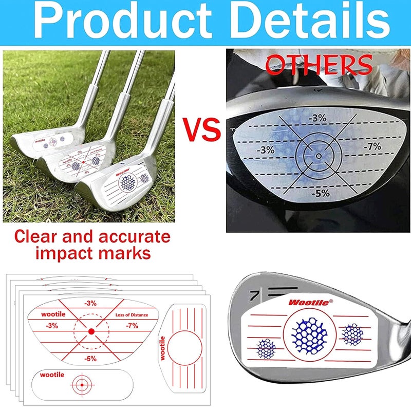 wootile Golf Driver Impact Tape Labels 180Pcs Golf Impact Stickers Golf Clubs Labels for Swing Training Irons and Woods Iron Ball Hitting Recorder Standard Irons Woods Sticker,Training Aids for Swing Practice - Image 5
