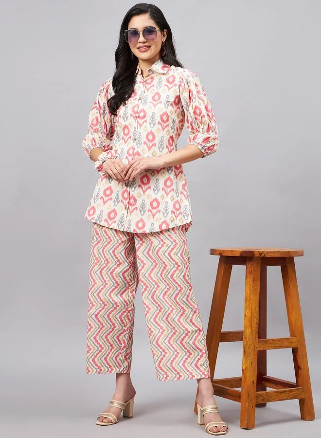 Winered Women Tie-Up Waist Co-Ord Set