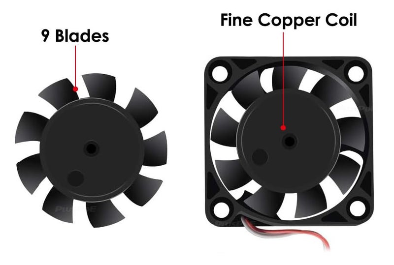 PLUSPOE 2 Pack USB Brushless Cooling Fan, DC 5V 40mm x10mm 4200 RPM Speed 4010 Small Computer Fan for Small Appliances - Image 3