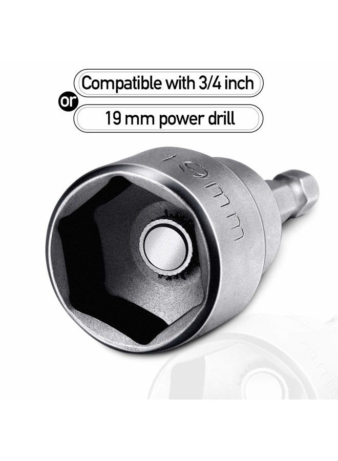 HOTOP 3 Pieces RV Leveling Scissor Jack Socket Drill Adapter Work with 1/4 Inch Hex Shank Tools Compatible with 3/4 Inch or 19mm Hex Drive Jacks - Image 3