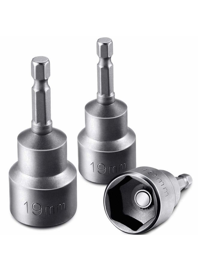HOTOP 3 Pieces RV Leveling Scissor Jack Socket Drill Adapter Work with 1/4 Inch Hex Shank Tools Compatible with 3/4 Inch or 19mm Hex Drive Jacks - Image 1