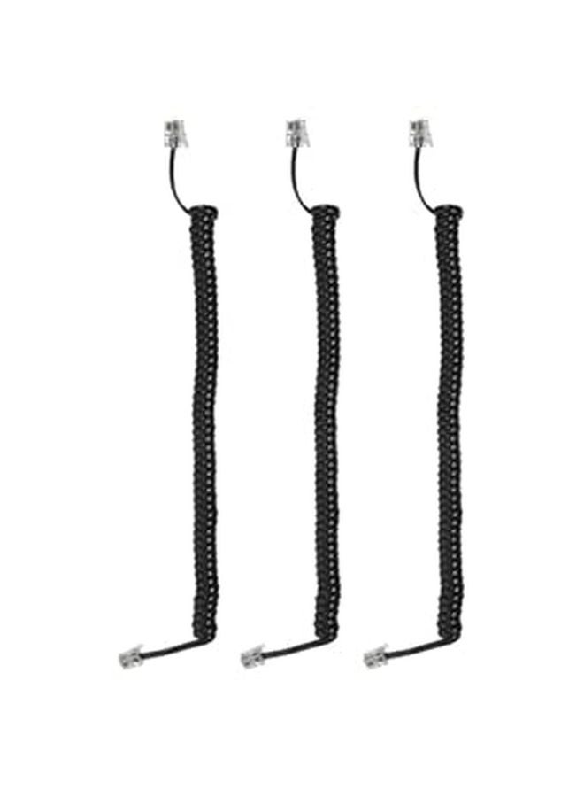 Coiled Telephone Cord 3 Pack Short Landline Phone Cable for Office and Home Use - Image 1