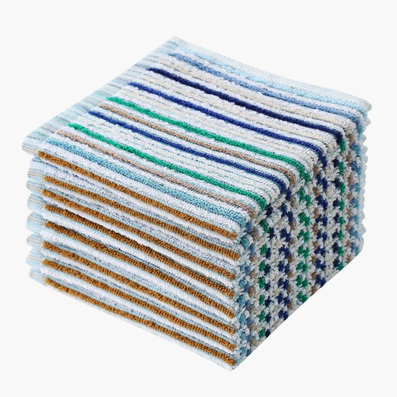 Oeleky Kitchen Dishcloths for Washing Dishes, Ultra Absorbent Dish Rags, Cotton Cleaning Cloths Pack of 8, 12x12 Inches - Image 1