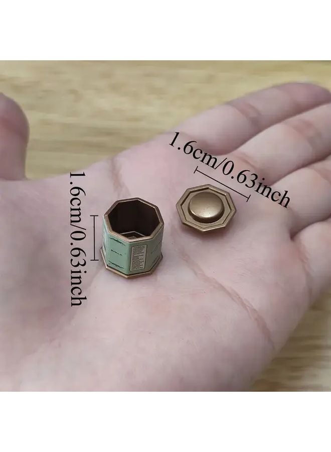 Green Miniature Coffee Tea Can Dollhouse Accessory Compatible With Mini Fridge - Image 4