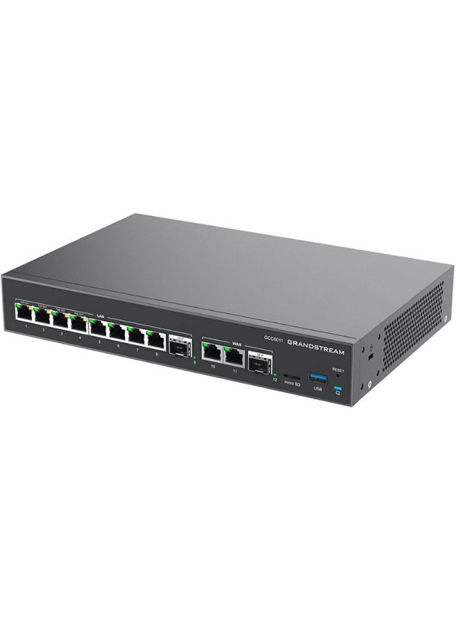 جراند ستريم Grandstream Built-in IPPBX (10 Users, 4 Concurrent Calls) + Enterprise-Grade Firewall + VPN Router + 2 x 2.5 Gb, 10 x GigE Network Switch GS-GCC6011 - Image 1