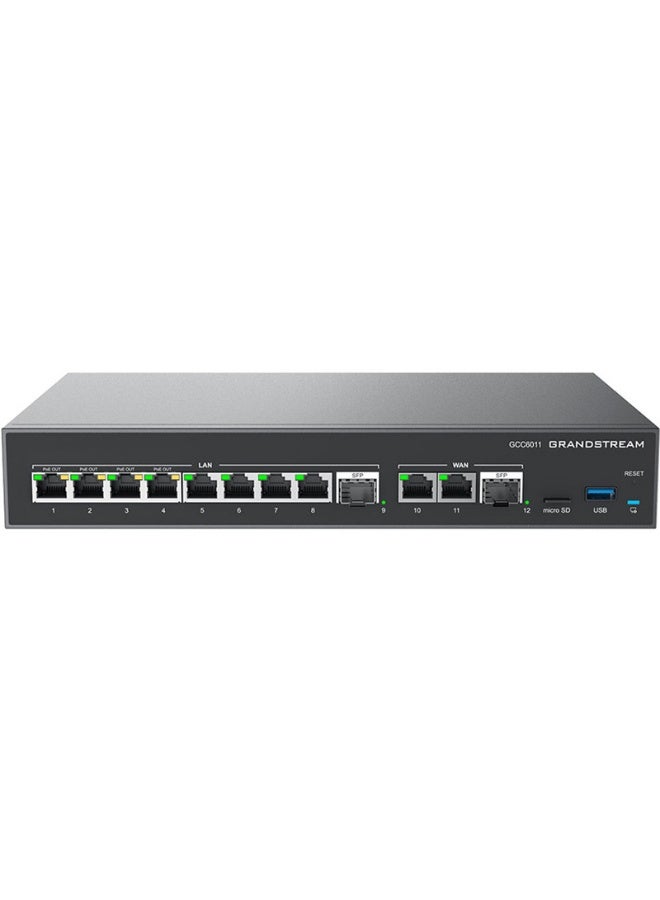 جراند ستريم Grandstream Built-in IPPBX (10 Users, 4 Concurrent Calls) + Enterprise-Grade Firewall + VPN Router + 2 x 2.5 Gb, 10 x GigE Network Switch GS-GCC6011 - Image 2