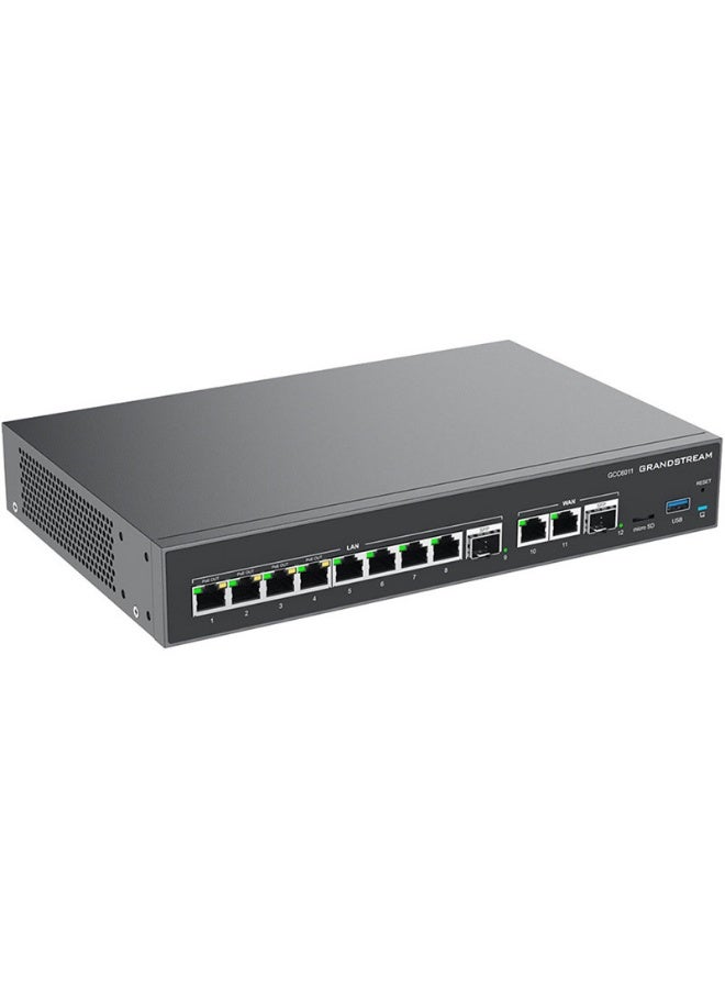 جراند ستريم Grandstream Built-in IPPBX (10 Users, 4 Concurrent Calls) + Enterprise-Grade Firewall + VPN Router + 2 x 2.5 Gb, 10 x GigE Network Switch GS-GCC6011 - Image 3
