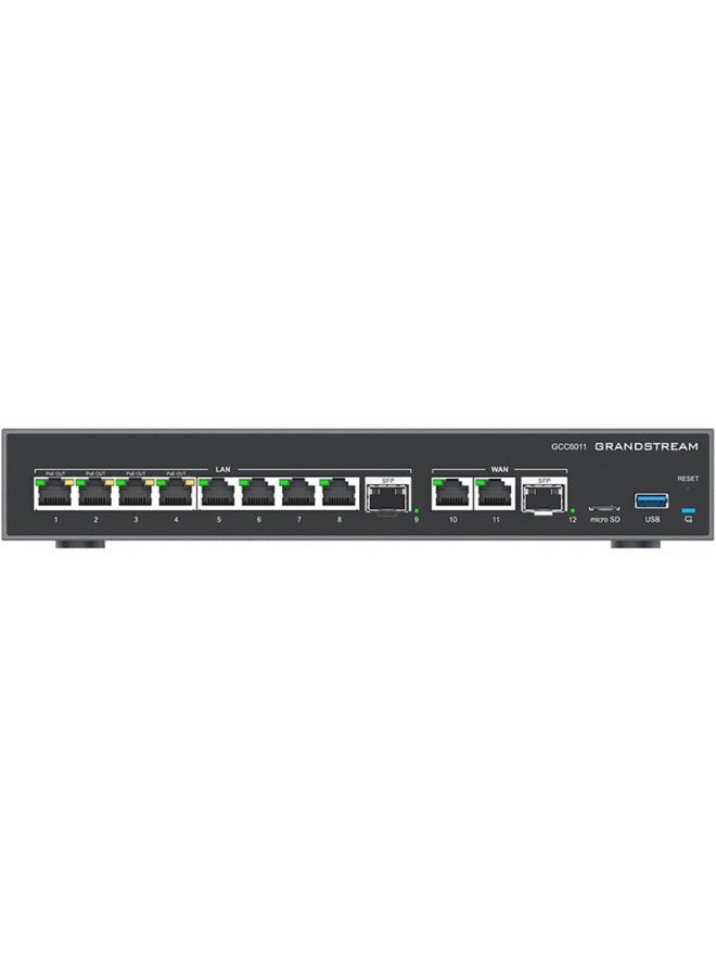 جراند ستريم Grandstream Built-in IPPBX (10 Users, 4 Concurrent Calls) + Enterprise-Grade Firewall + VPN Router + 2 x 2.5 Gb, 10 x GigE Network Switch GS-GCC6011 - Image 4
