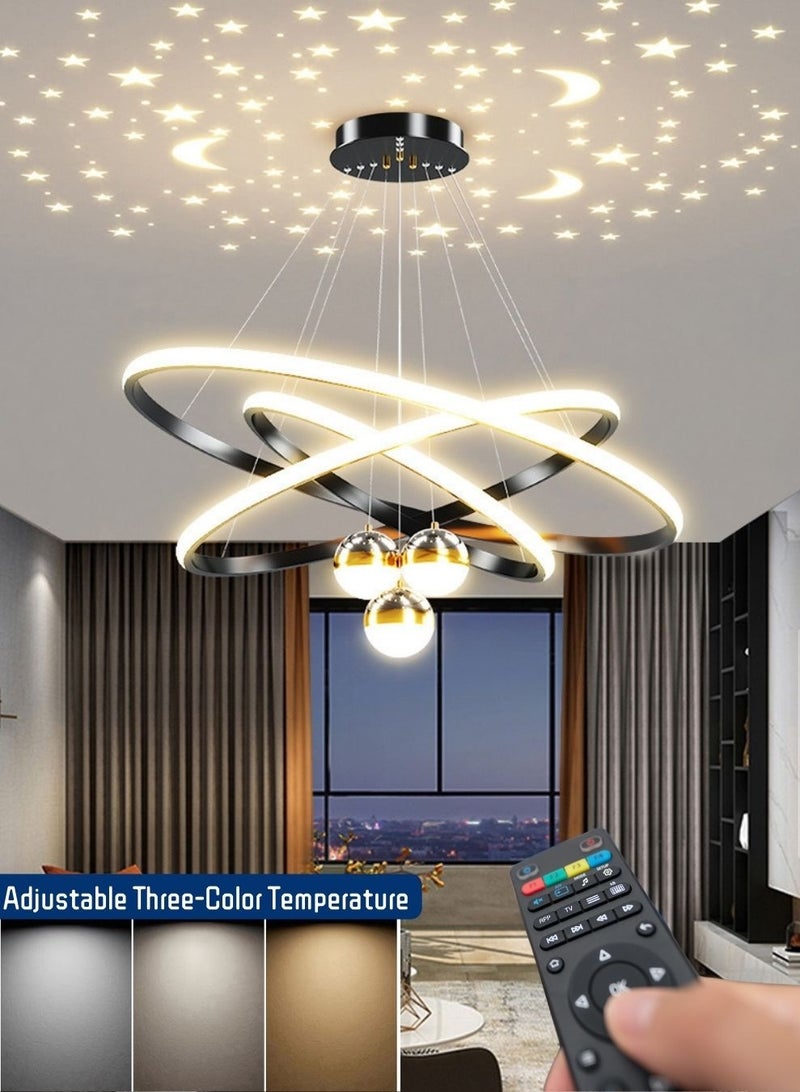 Trending Lights led lights, Chandeliers, Modern and simple, Adjustable, Three-Color Temperature  decoration lights, Applicable to Living room, bedroom - Image 1