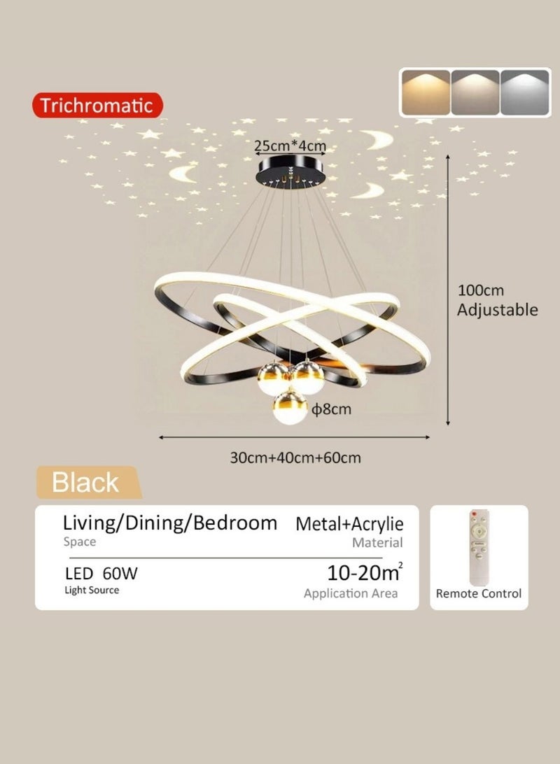 Trending Lights led lights, Chandeliers, Modern and simple, Adjustable, Three-Color Temperature  decoration lights, Applicable to Living room, bedroom - Image 4