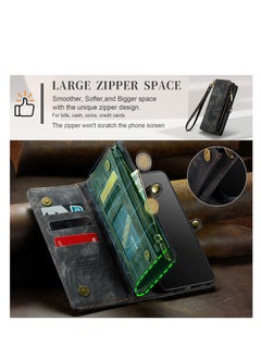 CaseMe Protective Phone Cover Case Wallet Case For Apple iPhone 14 Pro Max, 2 in 1 Detachable Premium Leather Magnetic Zipper Pouch Wristlet Flip Phone Case (Black)  - Image 5