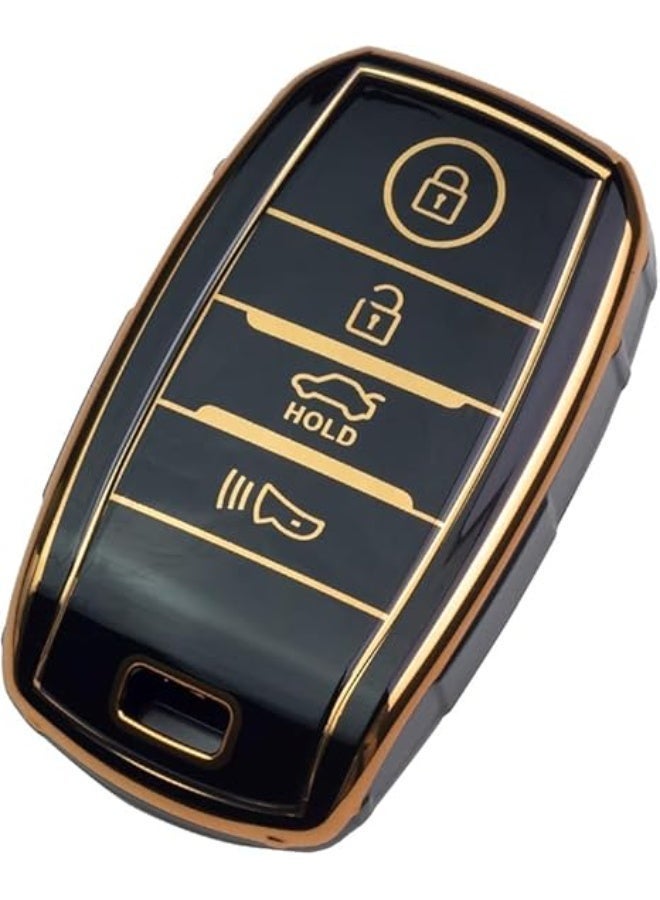 UShop U-Shop Protection ✔ Smart Car Key Case made of polyurethane with gold edges and four-button keyless activation remote accessories - Image 1