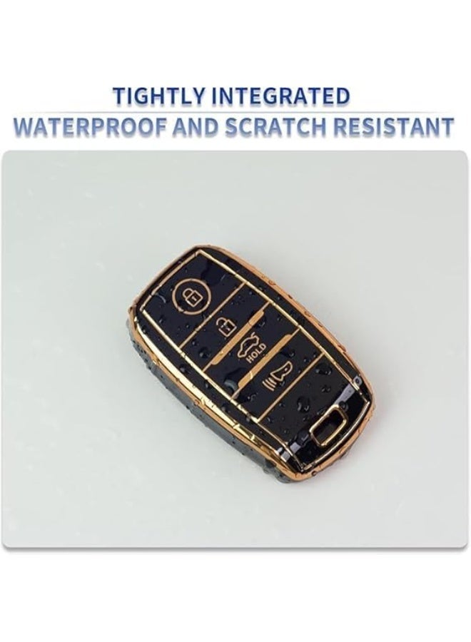 UShop U-Shop Protection ✔ Smart Car Key Case made of polyurethane with gold edges and four-button keyless activation remote accessories - Image 2
