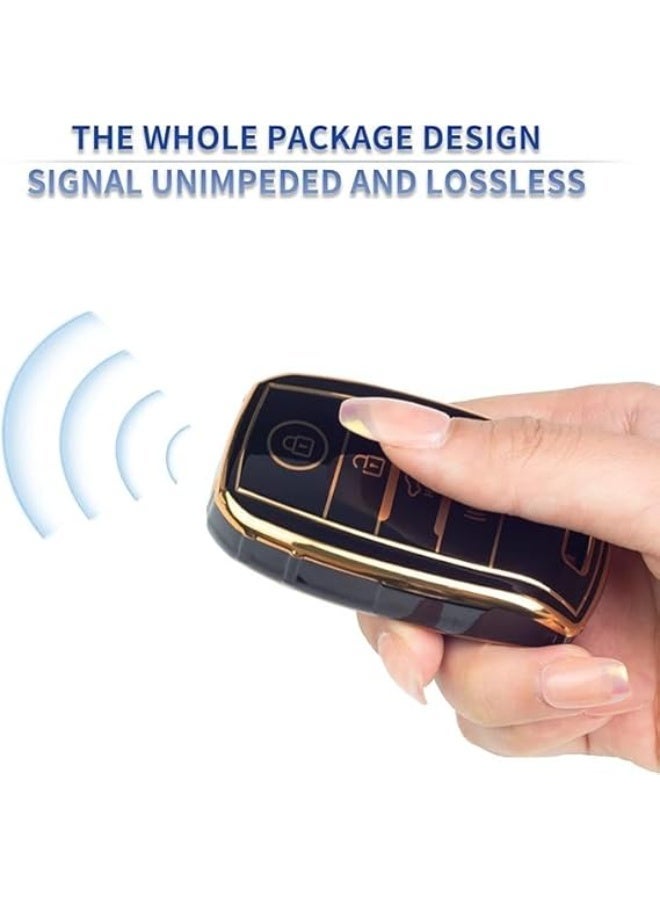 UShop U-Shop Protection ✔ Smart Car Key Case made of polyurethane with gold edges and four-button keyless activation remote accessories - Image 3