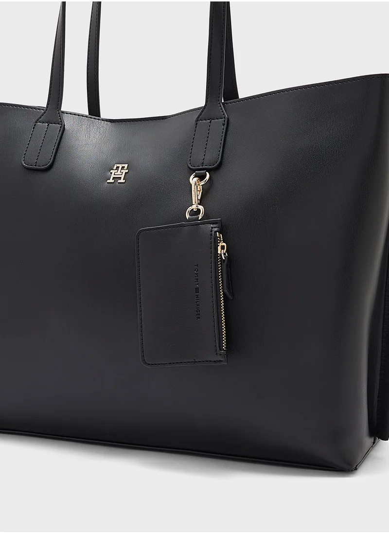 TOMMY HILFIGER Logo Detail Zip Over Tote