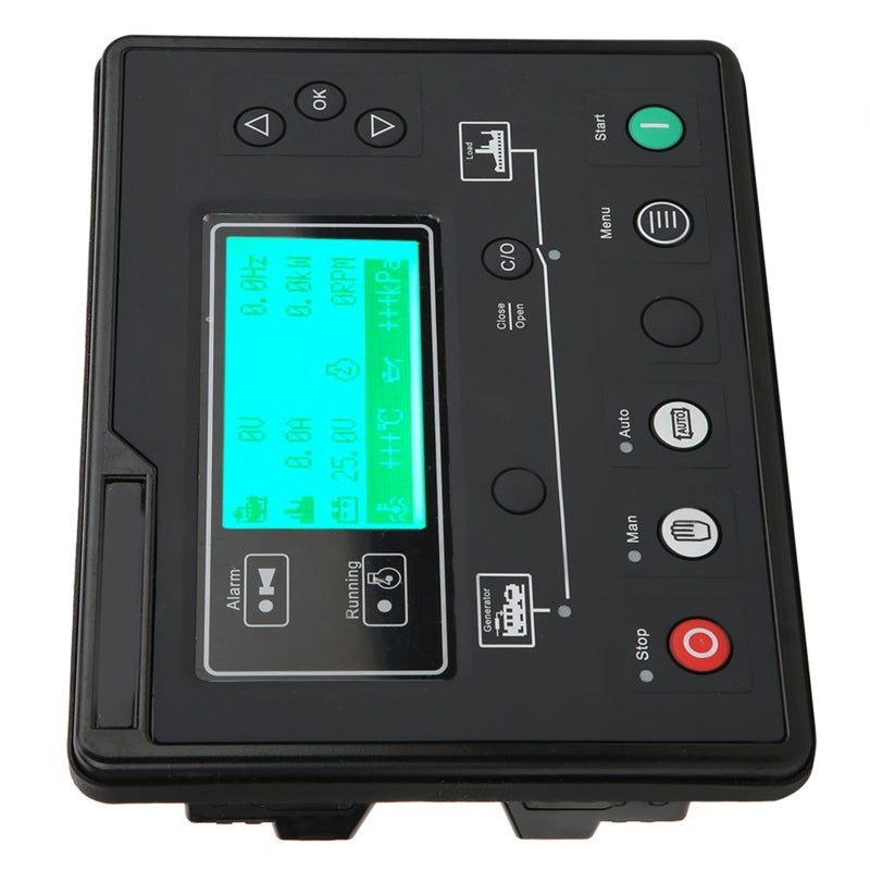 Generator Controller LCD Display Automated Monitoring Unit - Digital Intelligent 3-Phase Single-Phase Multilingual Operation for Generator Sets - Image 1