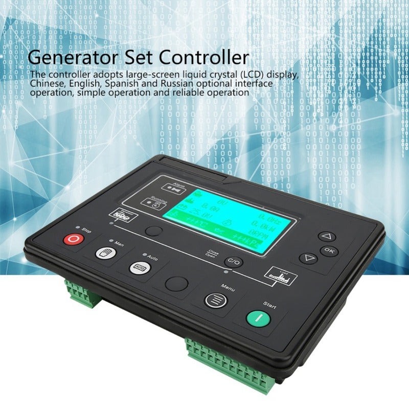 Generator Controller LCD Display Automated Monitoring Unit - Digital Intelligent 3-Phase Single-Phase Multilingual Operation for Generator Sets - Image 4