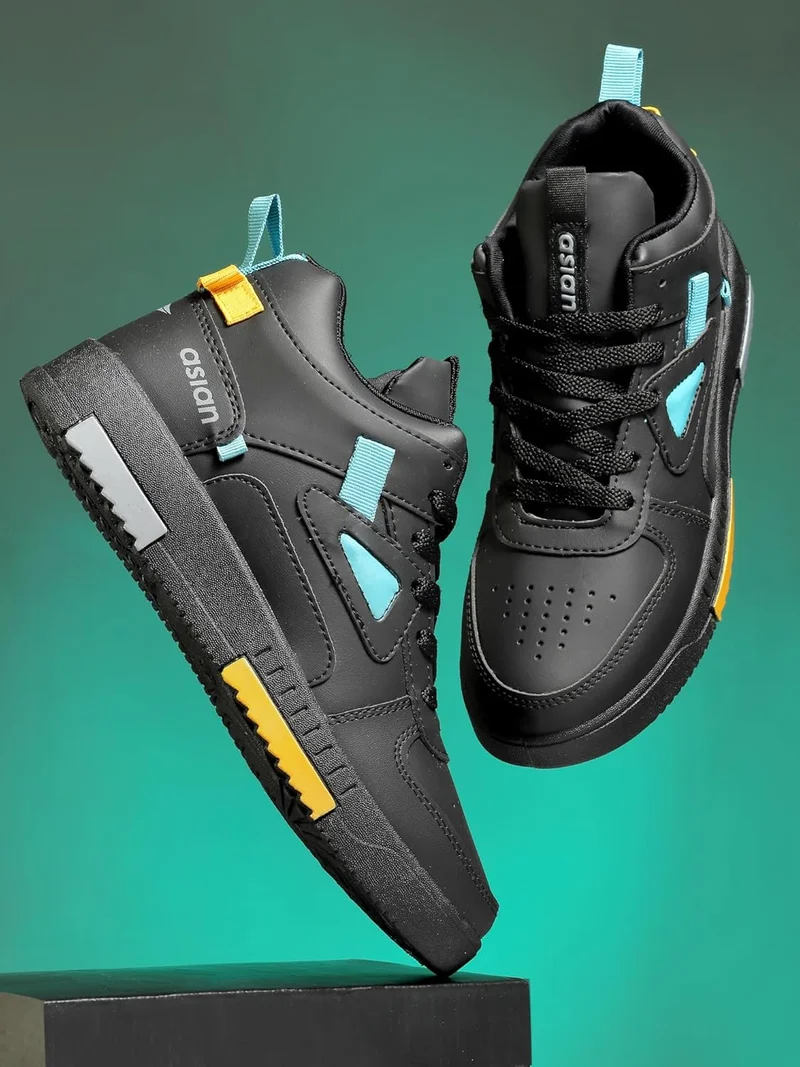 أسيان Black Casual Sneakers for Men and Boys