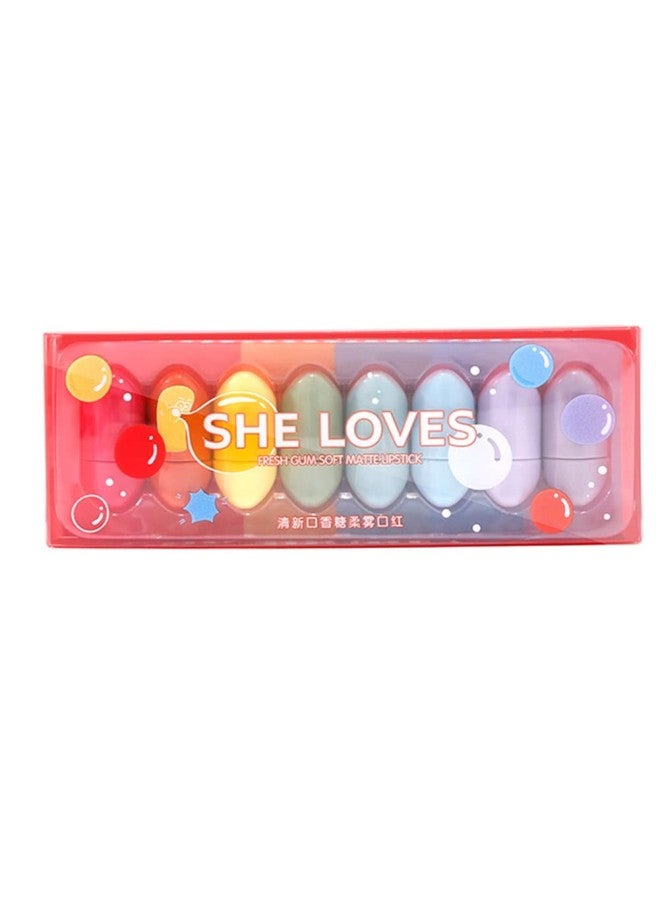 8 Pcs Mini Capsule Lipstick Set,  Smooth Long Lasting Non-stick Cup Lipstick, Mini Capsules Lipstick Velvet Matte Lipstick Set (red -8 colors) - Image 4
