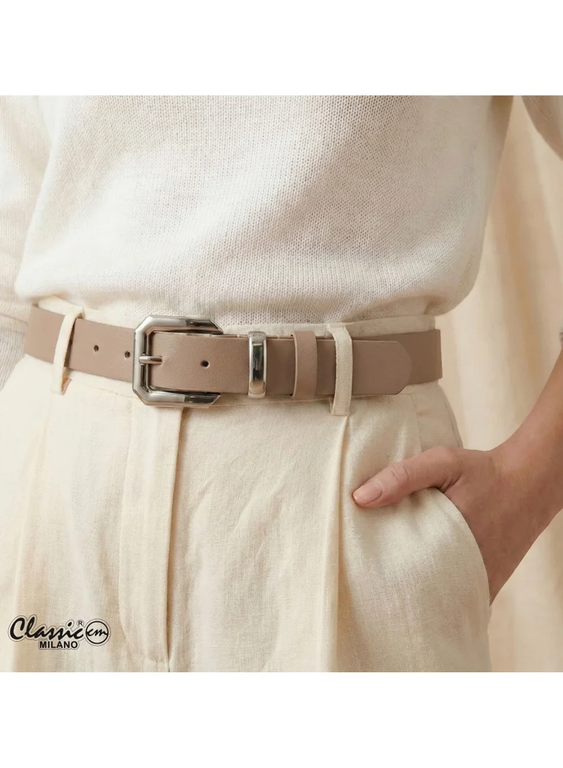 كلاسيك ميلانو حزام كلاسيك ميلانو نسائي مع علبة هدايا | حزام نسائي من الجلد الصناعي للفساتين والجينز والعبايات | حزام نسائي أنيق | حزام قابل للتعديل للبنات والنساء | مقاس حر – يناسب محيط الخصر حتى 40 بوصة / 100 سم