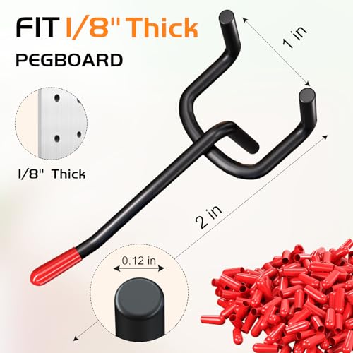 Onsski 2in 50Pcs Pegboard Hooks for Hanging - Peg Board Organizer Accessories Fit New Metal Peg Board Storge Tool - Image 5