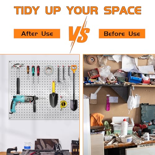 Onsski 2in 50Pcs Pegboard Hooks for Hanging - Peg Board Organizer Accessories Fit New Metal Peg Board Storge Tool - Image 2