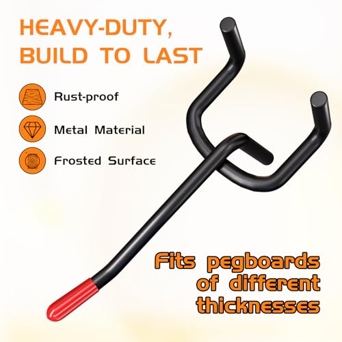 Onsski 2in 50Pcs Pegboard Hooks for Hanging - Peg Board Organizer Accessories Fit New Metal Peg Board Storge Tool - Image 3