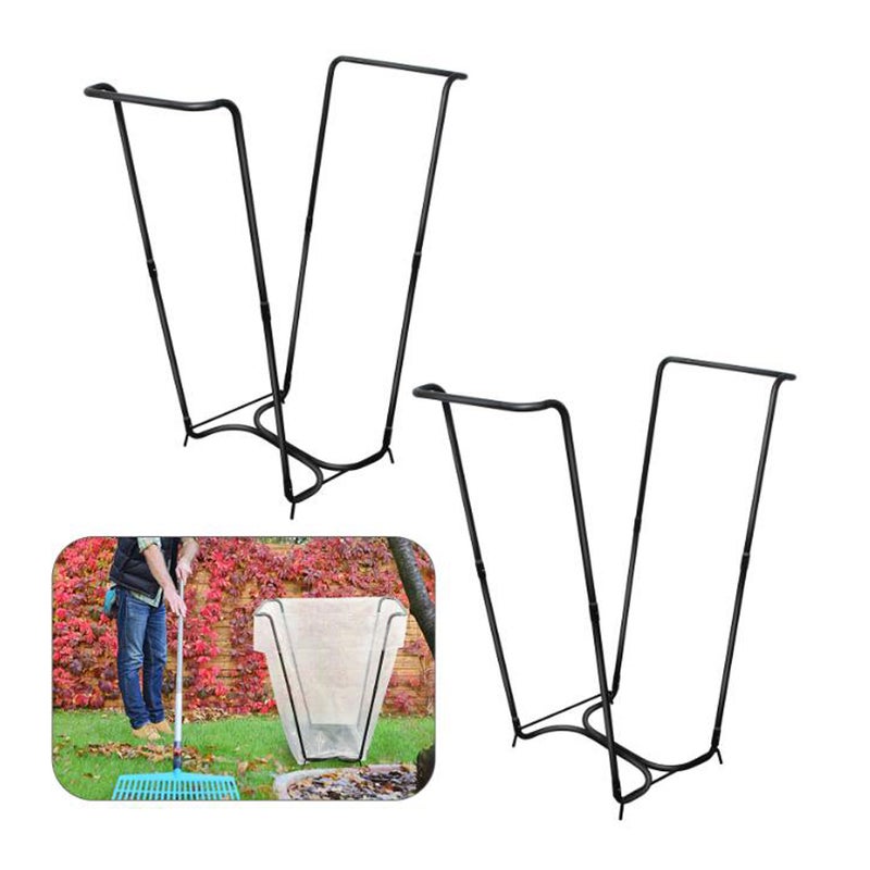 Garden Trash Bag Holder: Black Heavy-duty Metal Iron Frame - Rust-resistant Durable Large Capacity for Outdoor Lawn Garden Yard Garage Camping Gatherings - Image 5