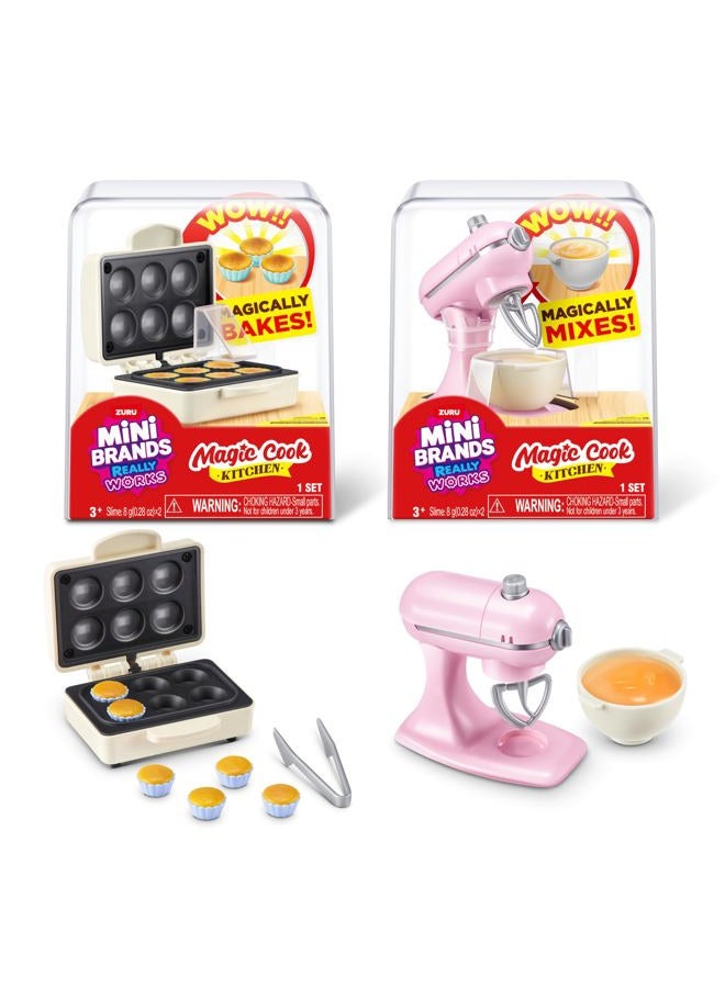 Mini Brands Really Works Magic Cook Kitchen Capsule Series 1 Cupcake Maker & Mixer Set by ZURU, Capsules of Miniature Real Working Kitchen Appliances, Non-Edible Collectible Toy Mystery Capsule - Image 1