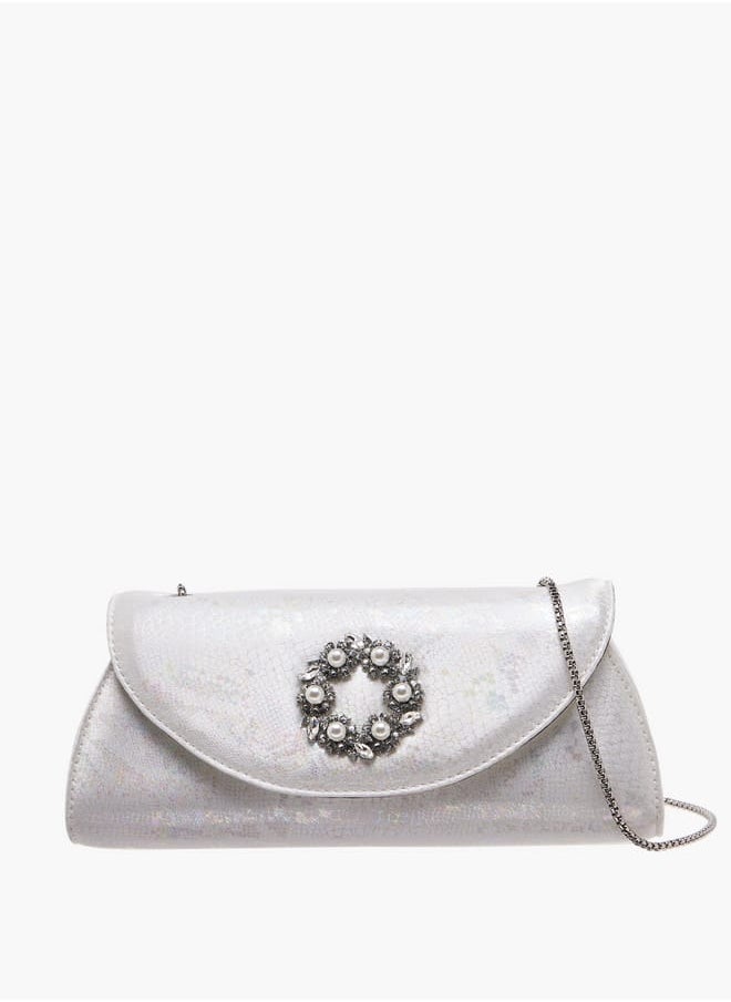 Celeste - Women's Embellished Clutch with Flap Closure and Detachable Strap Ramadan Collection - Image 1
