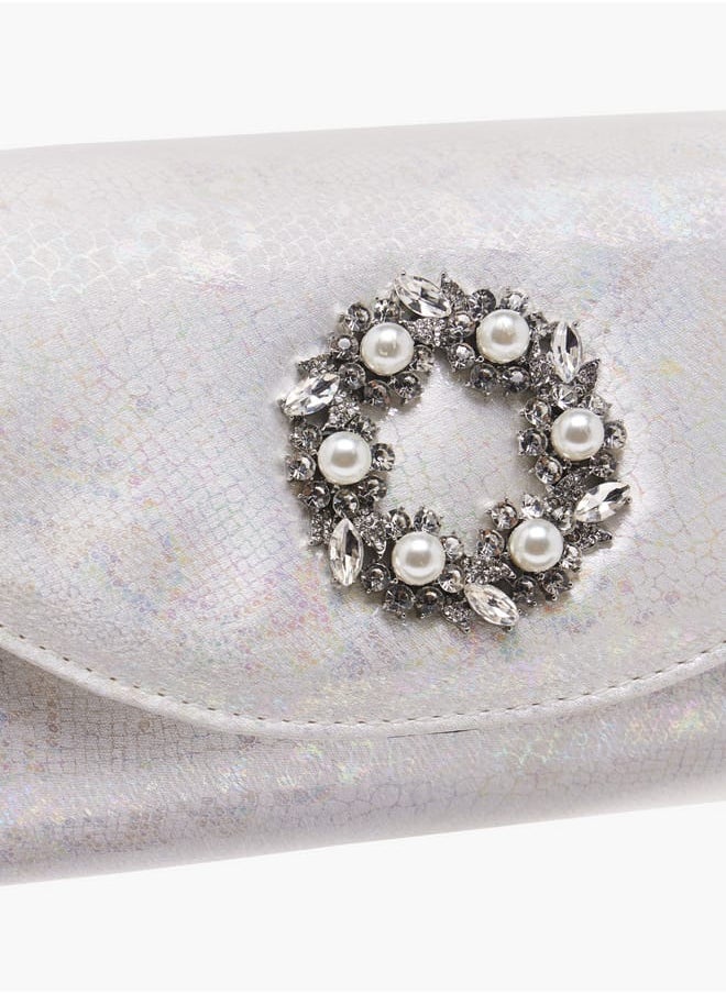 Celeste - Women's Embellished Clutch with Flap Closure and Detachable Strap Ramadan Collection - Image 1