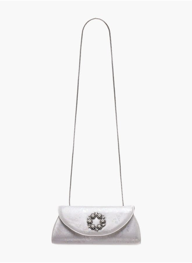 Celeste - Women's Embellished Clutch with Flap Closure and Detachable Strap Ramadan Collection - Image 1