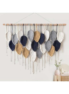 Antikiano Macrame feather Wall Hanging Boho Leaves Macrame Tapestry Wall Decor Handmade 100x72  - Image 1