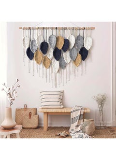 Antikiano Macrame feather Wall Hanging Boho Leaves Macrame Tapestry Wall Decor Handmade 100x72  - Image 2
