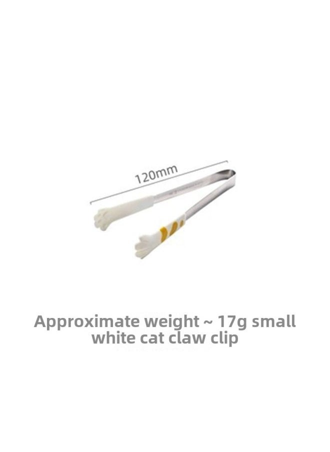 Generic - Silicone Food Clip Plastic Non-dirty Hands Snack Clip Cute Cat Claw Clip Kitchen High Temperature Food Clip Potato Chips Clip-Colour:♉♈Kitten Claw Clip (12cm) White♉♈ - Image 1