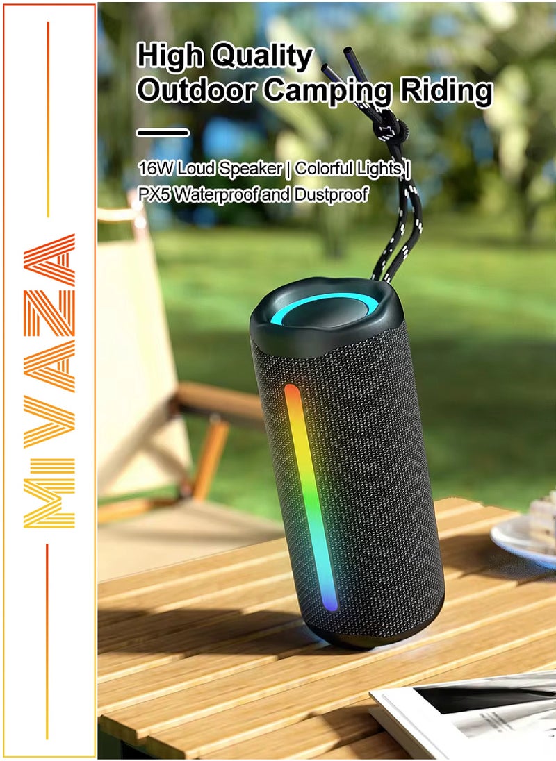 Mi VAZA - Wireless Bluetooth Speaker - Portable Mini Speaker With Battery and Bluetooth - 2x8 W Subwoofer with RGB Ambient Light - TWS Stereo Sound - IPX5 Waterproof - Support TF Card - Image 1