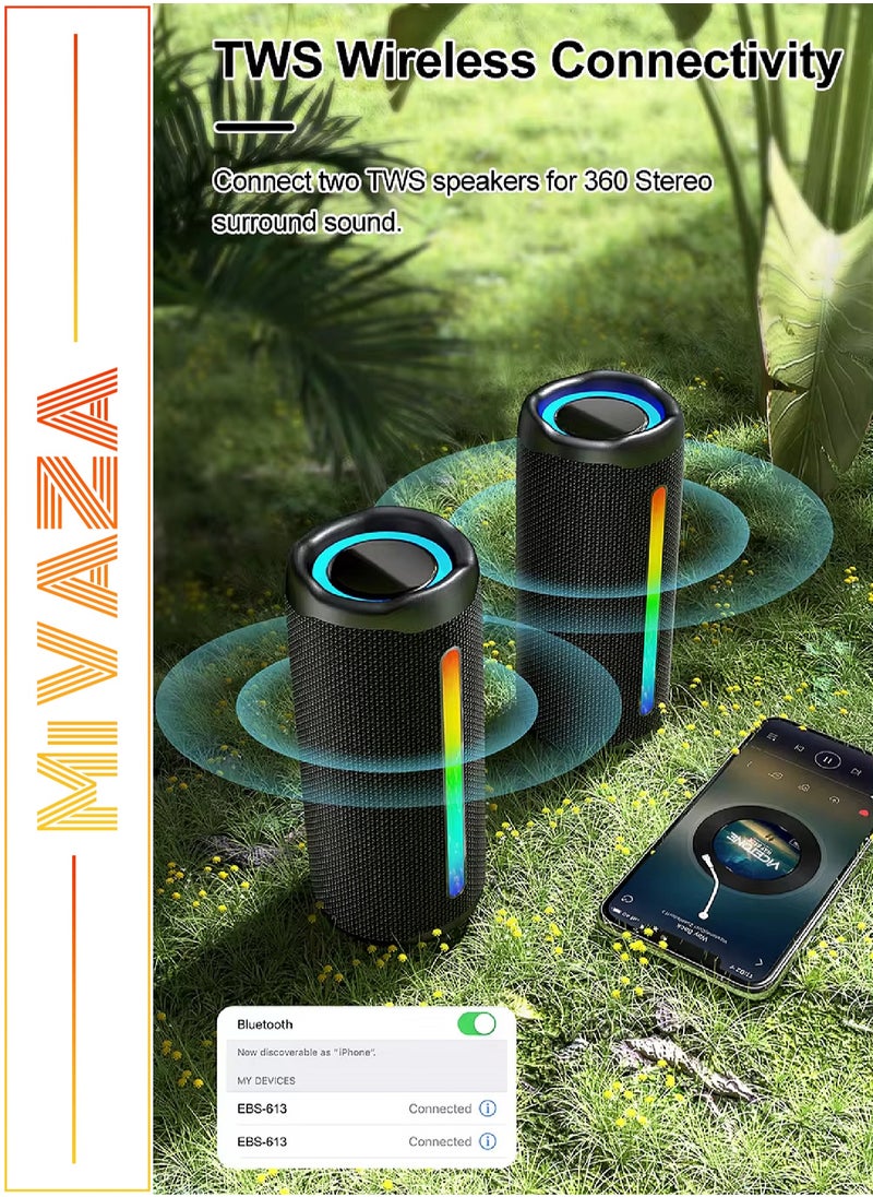 Mi VAZA - Wireless Bluetooth Speaker - Portable Mini Speaker With Battery and Bluetooth - 2x8 W Subwoofer with RGB Ambient Light - TWS Stereo Sound - IPX5 Waterproof - Support TF Card - Image 1