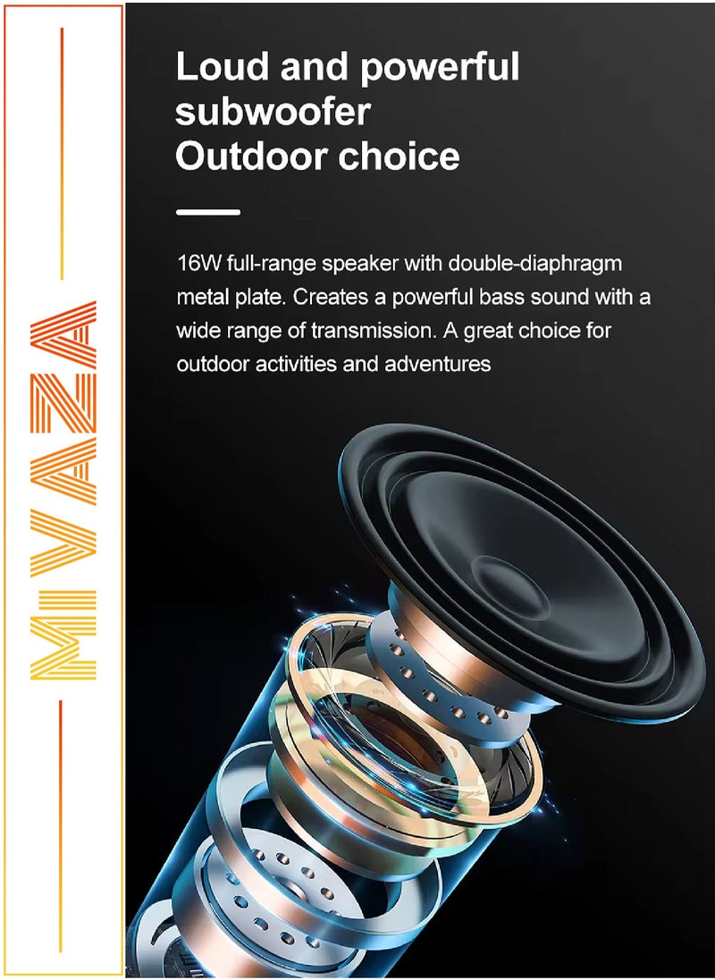 Mi VAZA - Wireless Bluetooth Speaker - Portable Mini Speaker With Battery and Bluetooth - 2x8 W Subwoofer with RGB Ambient Light - TWS Stereo Sound - IPX5 Waterproof - Support TF Card - Image 1
