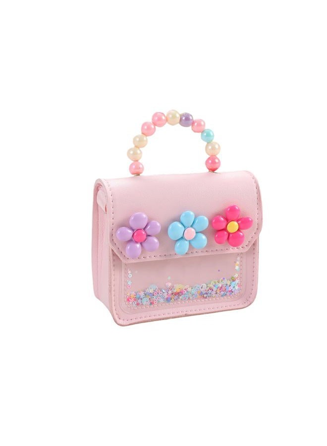 Dhshrxd Girls Toddler Purse Flower Kids Purse Little Girl Crossbody Bag Birthday Gifts for 3-8 Year Old, Light Pink - Image 1