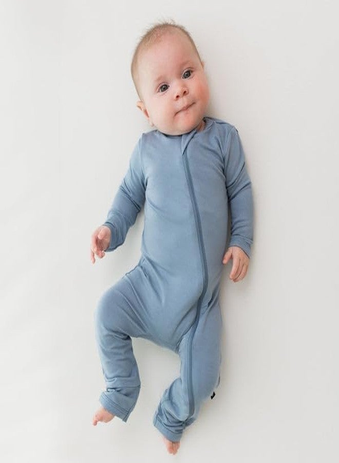 Kyte Baby Unisex Rayon Made From Bamboo Zippered Rompers (4T, Slate) - Image 2