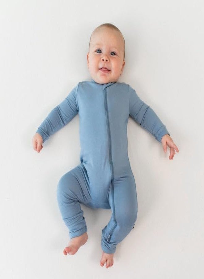 Kyte Baby Unisex Rayon Made From Bamboo Zippered Rompers (4T, Slate) - Image 3