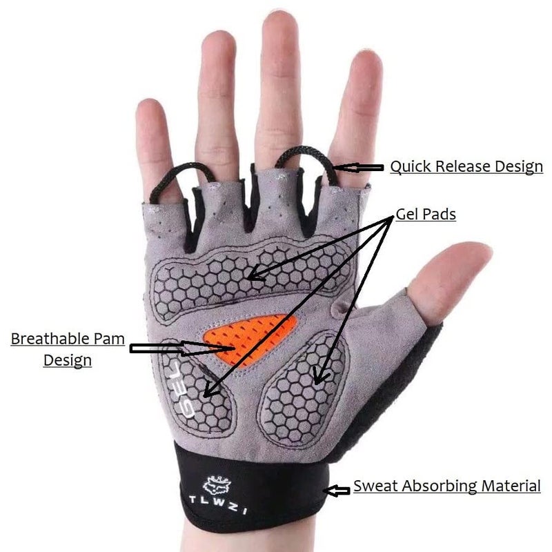 JERN Breathable Anti-Slip Cycling Gel Padding Bike Gloves - Image 3