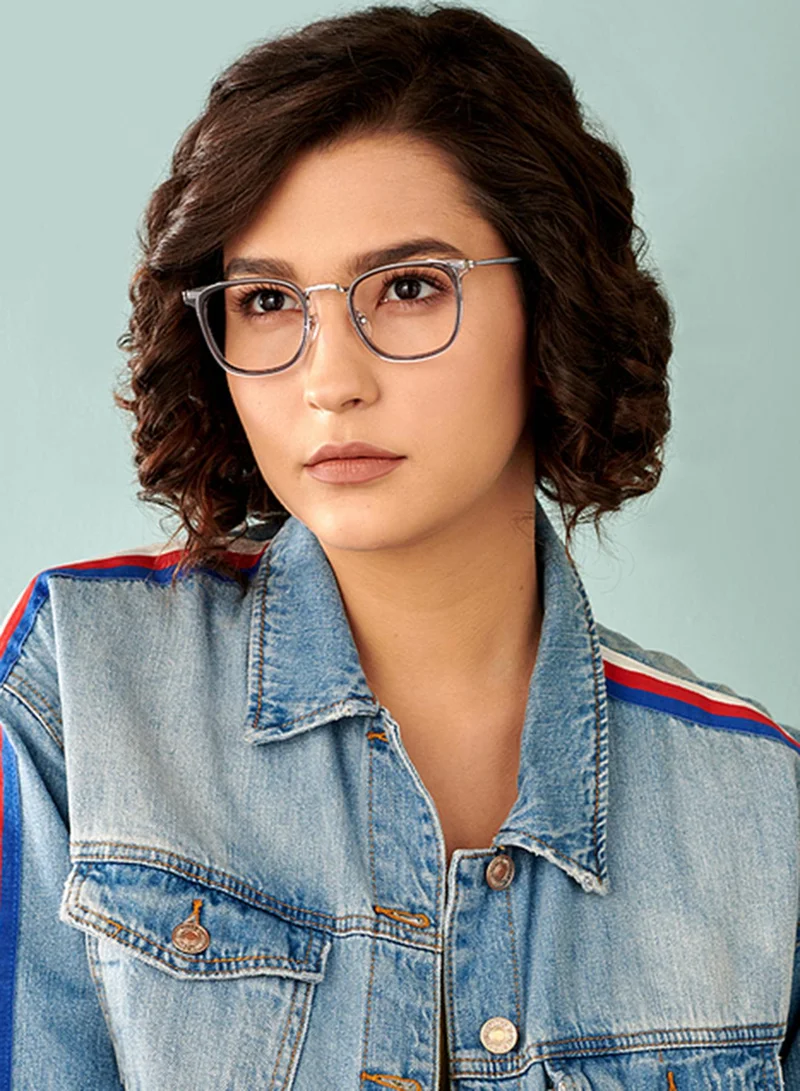 Lenskart Blu LENSKART BLU | Zero Power Bluecut & Antiglare Computer Eyeglasses | Grey Full Rim Square | For Men and Women | Medium - LB E13529