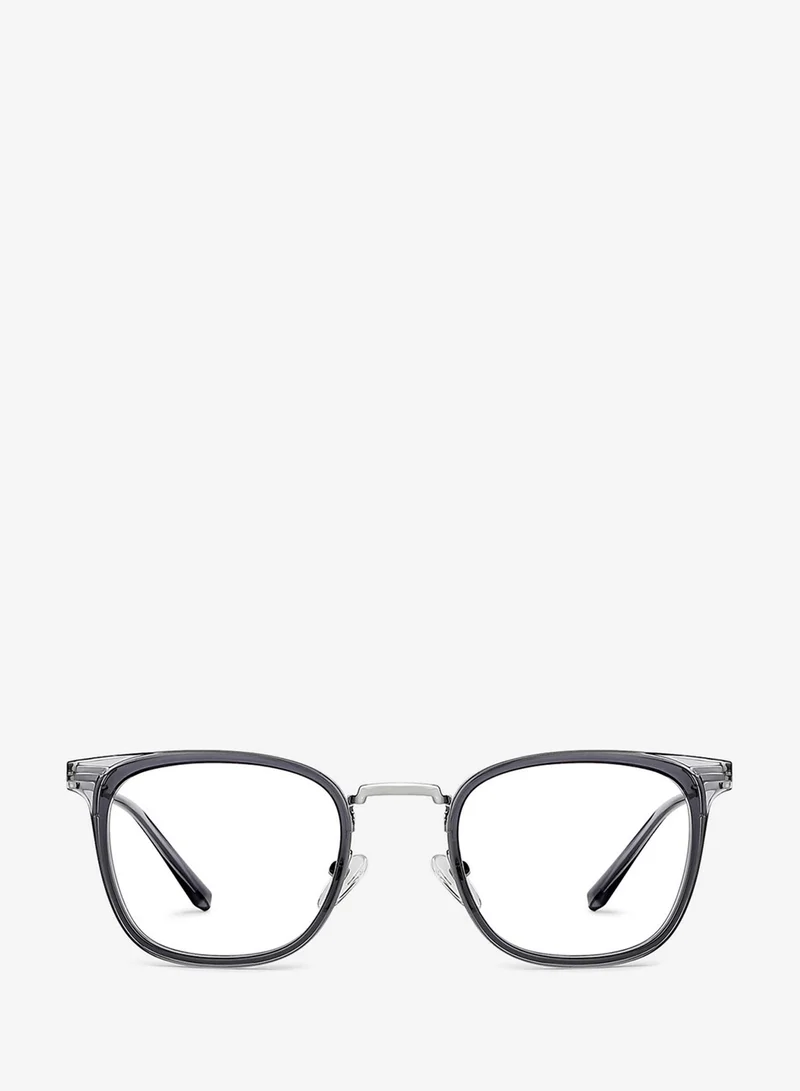 Lenskart Blu LENSKART BLU | Zero Power Bluecut & Antiglare Computer Eyeglasses | Grey Full Rim Square | For Men and Women | Medium - LB E13529