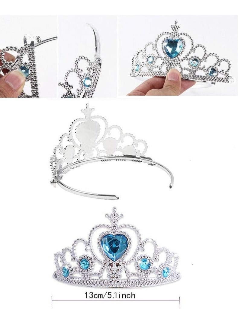 Tutu Crown Suit for Girls, Princess Dress Up Sequined Mesh Skirt Tutu Crown Accessories Tiara, Girls Costumes for Birthday Party, Prom, Gift 10 Pcs - Image 3