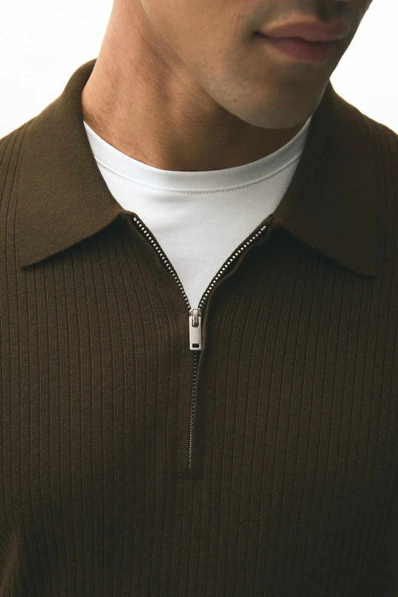 H&M Slim Fit Zip-top polo shirt