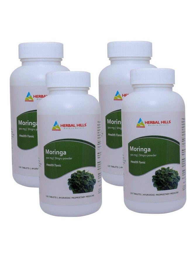 HERBAL HILLS Herbal Hills Moringa Tablets (120 Tablets (Pack of 4))  - Image 1